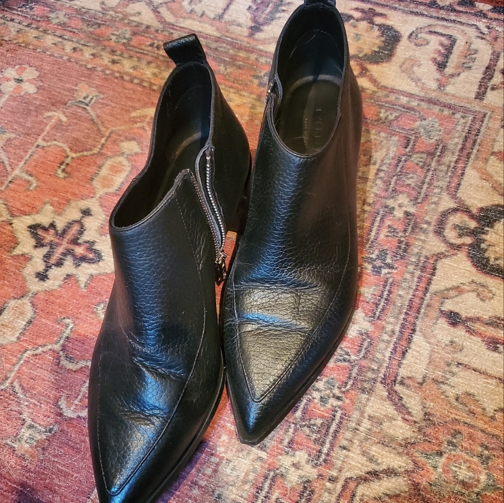 Everlane Boss Bootie Black Tumbled Leather